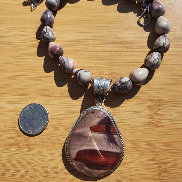 Jay King DTR mine finds Jasper necklace large pendant 925 Stunning - Picture 2 of 16